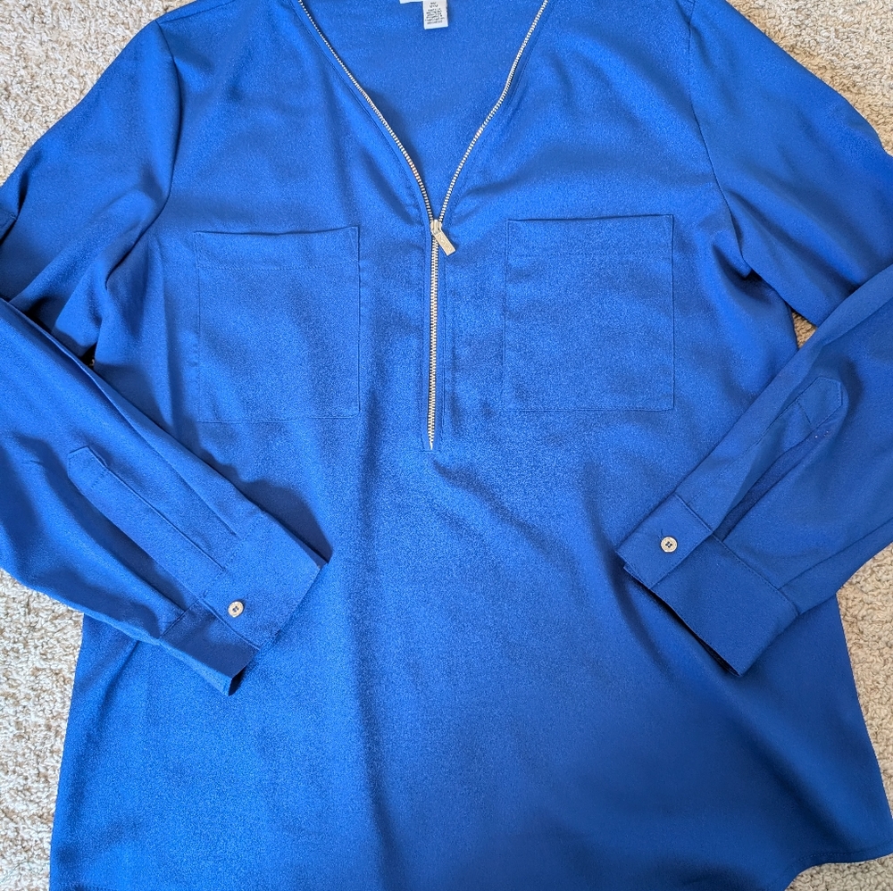 Calvin klein Blue Women's Blouse with Zipper - Picture 4 of 11